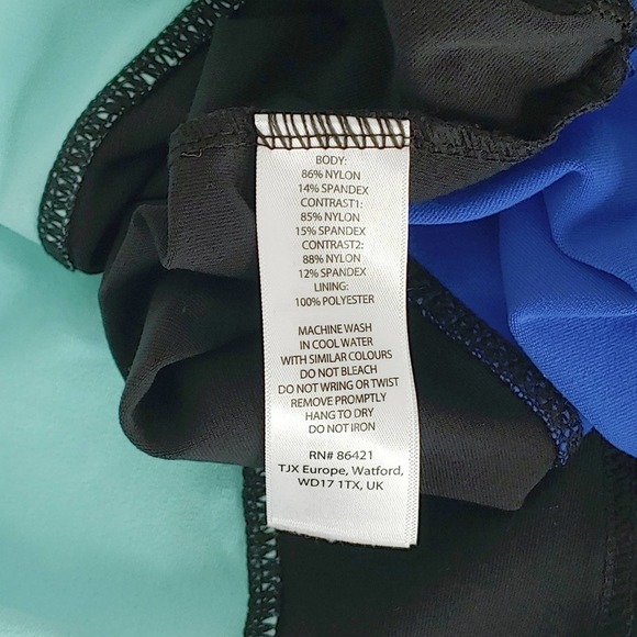 Blue Color Block Workout Sports Top Sz L - Picture 4 of 8